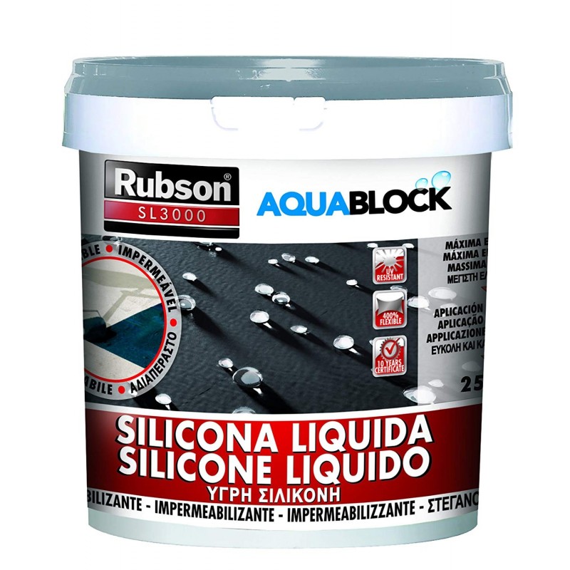 RUBSON AQUABLOCK SILICONE LIQUIDO SL 3000  Nero 25Kg